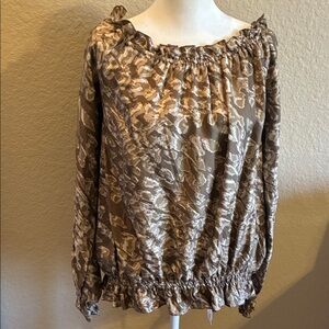Rachel Zoe 100 % silk off the shoulder top.  EUC